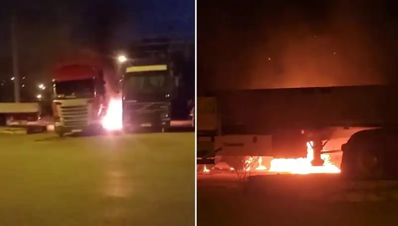 Park Halindeki Tırlara Kasten Ateş Açtılar: Sebebi Ne?