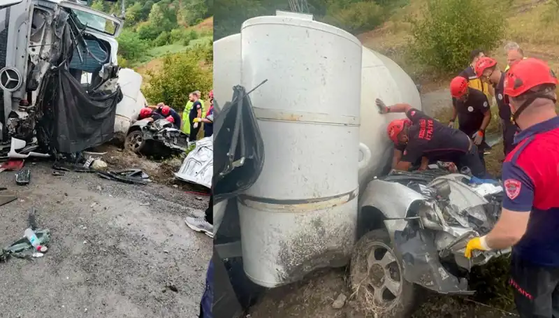 Beton Mikserinin Devrilmesi Otomobil Kazasına Neden Oldu: 1 Ölü, 1 Yaralı