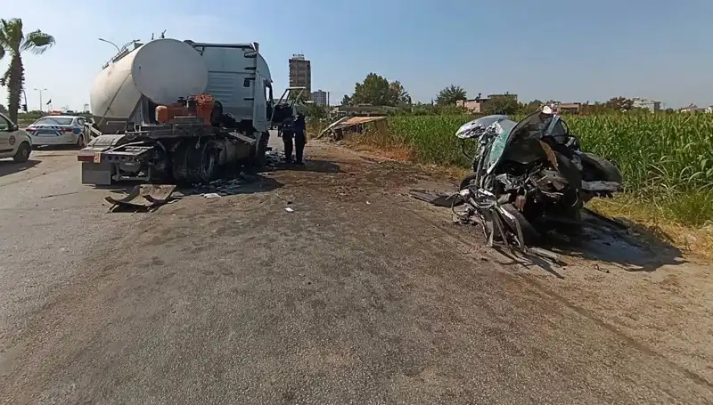 Adana’da Tanker Kazası: Otomobil ve Kamyonun Feci Çarpışması